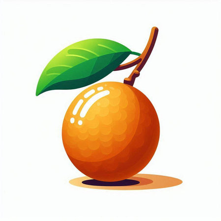 Orange fruit isolated on a white background. Vector illustration. Eps 10.のイラスト素材