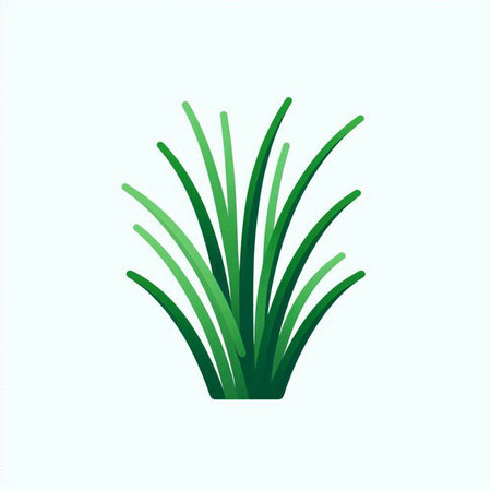 Vector illustration of a green grass isolated on a white background. Flat design.のイラスト素材