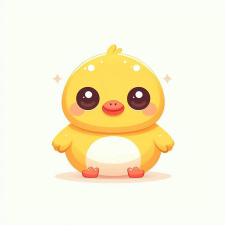 Cute baby chicken. Vector illustration in cartoon style. Isolated on white background.のイラスト素材