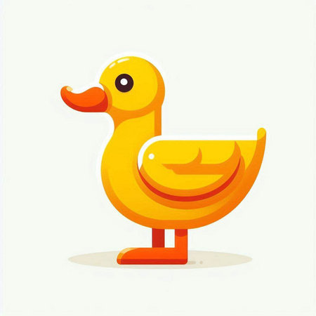 Illustration of a rubber duck on a white background, vector illustrationのイラスト素材