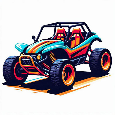 illustration of a quad bike on a white background, vector illustrationのイラスト素材