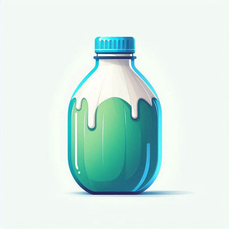 Plastic bottle with milk. Vector illustration of a glass bottle.のイラスト素材