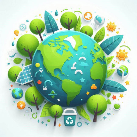 Ecology concept, save the planet, save the earth vector illustrationのイラスト素材