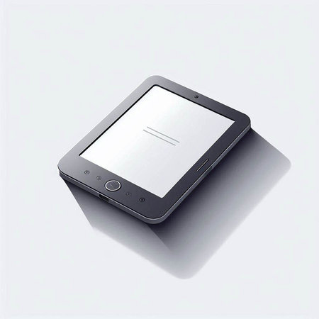 Tablet computer with shadow on a white background. Vector illustration.のイラスト素材
