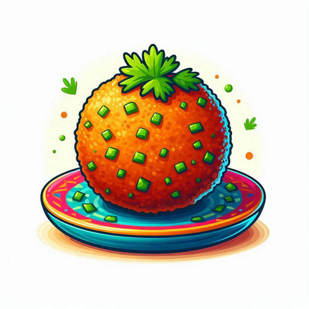 Strawberry on a plate. Vector illustration isolated on white background.のイラスト素材