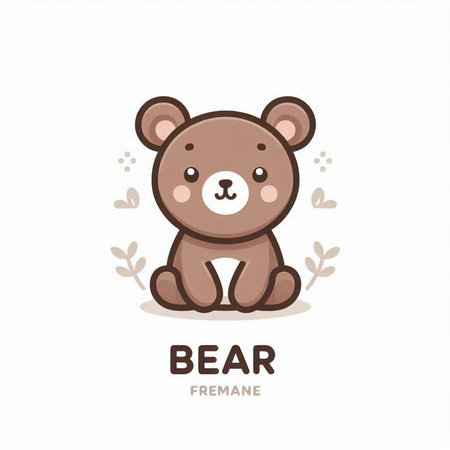 Cute bear. Cartoon character. Vector illustration on white background.のイラスト素材