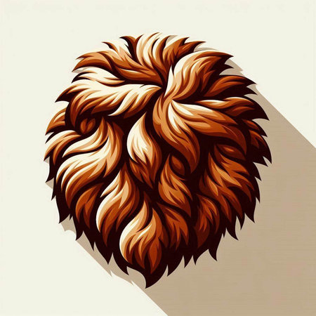 Lion head. Vector illustration of a lion head with long hair.のイラスト素材