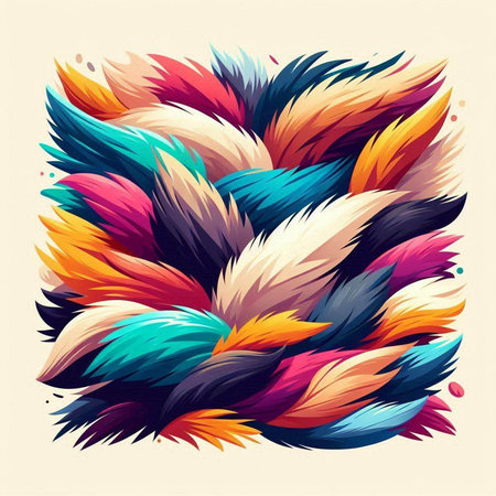abstract background with colorful feathers, vector art illustration eps10のイラスト素材