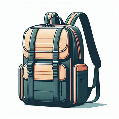 Backpack isolated on a white background. Vector illustration. Eps 10.のイラスト素材