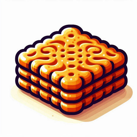 Illustration of a stack of cookies on a white background - vectorのイラスト素材