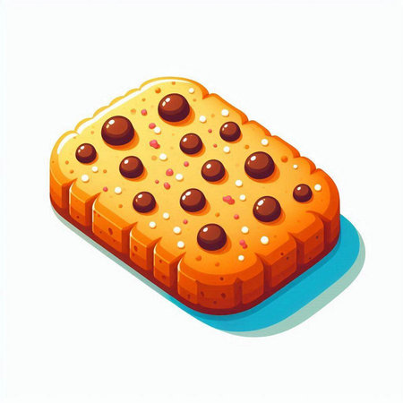 Isometric biscuit with chocolate isolated on white background. Vector illustration.のイラスト素材