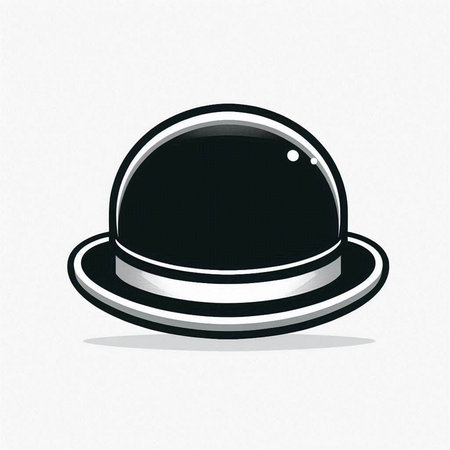 Illustration of a black hat on a white background, vector illustrationのイラスト素材