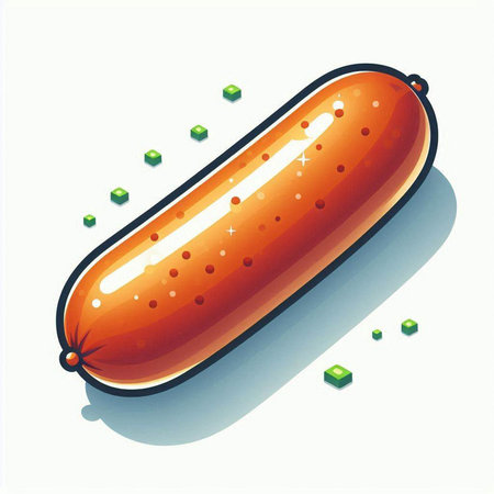Sausage on a white background. Vector illustration. Eps 10のイラスト素材