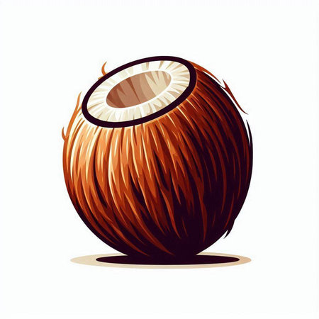 Coconut on a white background. Vector illustration of a coconut.のイラスト素材