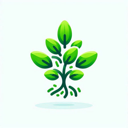 Ecology logo with green leaves. Vector design template elements for your application or corporate identity.のイラスト素材