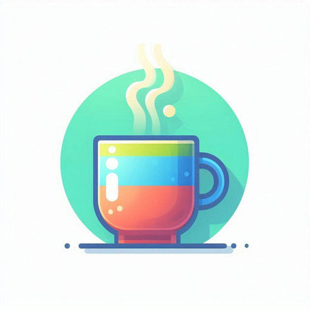 Coffee cup icon in flat style. Vector illustration of a cup of coffee.のイラスト素材