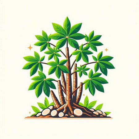 Tropical tree on white background. Vector illustration. Eps 10のイラスト素材