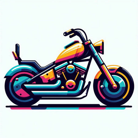 Motorcycle. Vector illustration. Isolated on a white background.のイラスト素材