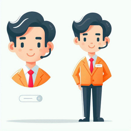 Businessman character design. Vector illustration in a flat cartoon style.のイラスト素材