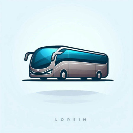 Bus vector icon. Vector illustration of a bus. Vector illustration.のイラスト素材