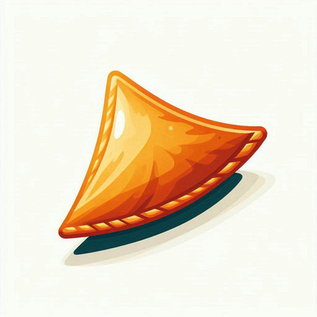 Illustration of a traditional chinese fortune cookie on a white backgroundのイラスト素材