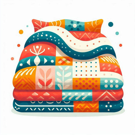 Pillow with abstract pattern. Vector illustration in flat style.のイラスト素材