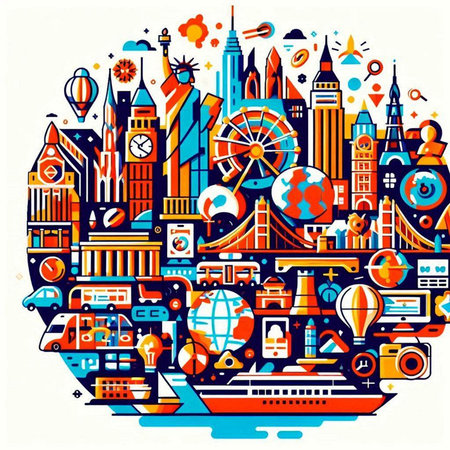 London, United Kingdom. Colorful vector illustration in flat style.のイラスト素材
