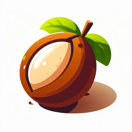 Vector illustration of a fresh, juicy, green macadamia.のイラスト素材