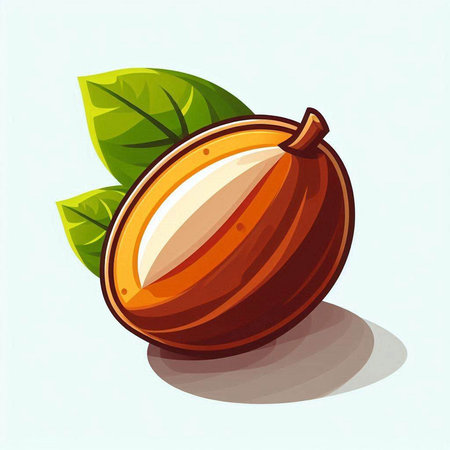 Gooseberry with leaves on a white background. Vector illustration.のイラスト素材