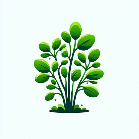 green plant on white background, vector illustration, eps10.のイラスト素材