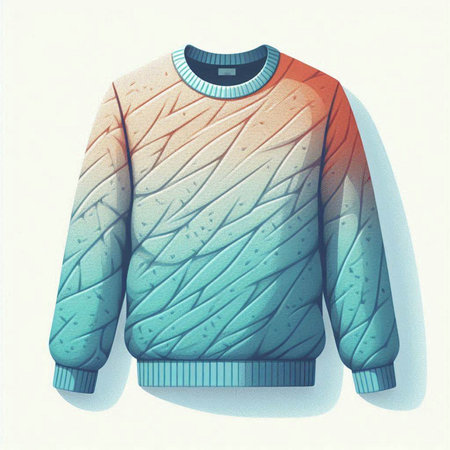 Illustration of men's sweater in retro style on white background.のイラスト素材