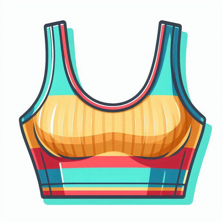 Vector illustration of colorful tank top. Isolated on white background.のイラスト素材