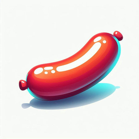 Sausage on a white background. Vector illustration. Eps 10のイラスト素材