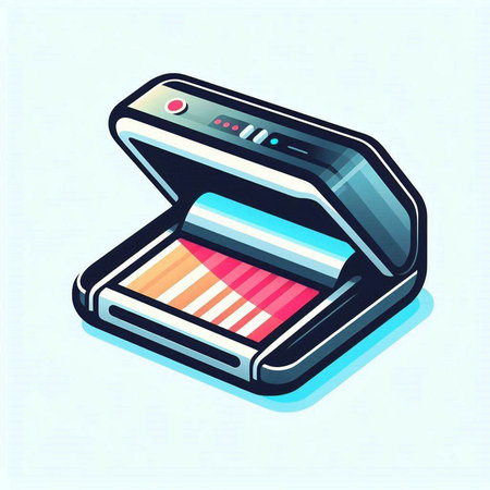 Color printer, vector illustration on a light blue background. EPS 10のイラスト素材