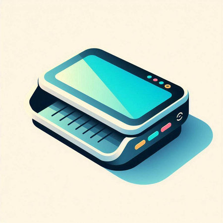 Color isometric digital printer. 3d isometric vector illustration.のイラスト素材