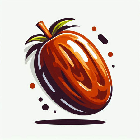 Illustration of a persimmon on a white background - vectorのイラスト素材