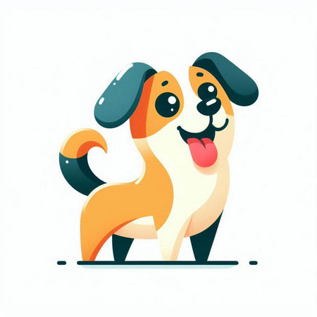 Cute cartoon dog. Vector illustration isolated on a white background.のイラスト素材