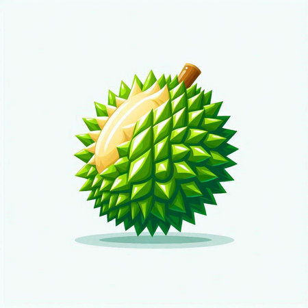 Vector illustration of durian isolated on white background. Exotic fruit.のイラスト素材