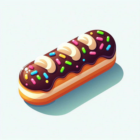 Donut on a white background. Vector illustration. Eps 10.のイラスト素材