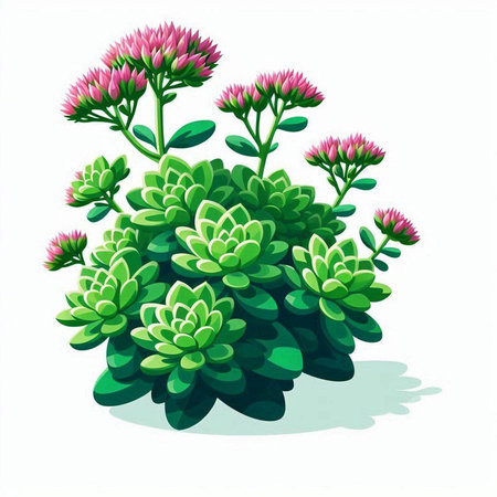 Succulent plant isolated on a white background. Vector illustration.のイラスト素材