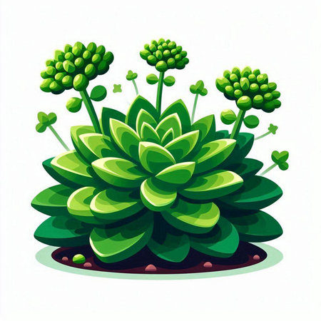 Succulent plant isolated on white background. Vector illustration. Eps 10.のイラスト素材