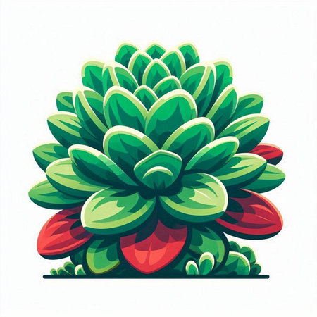 Succulent plant isolated on white background. Vector cartoon illustration.のイラスト素材