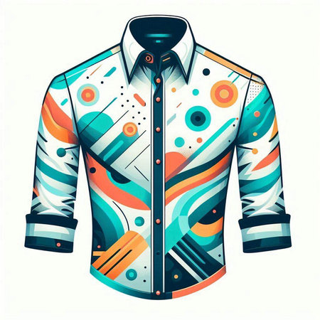 Stylish shirt with colorful pattern. Vector illustration. Eps 10.のイラスト素材