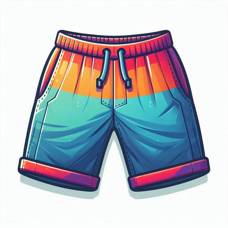 Sport shorts. Vector illustration. Isolated on a white background.のイラスト素材