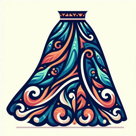 Vector hand drawn illustration of a vase with abstract pattern. Design element for poster, card, banner.のイラスト素材