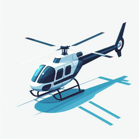 Helicopter on white background. Isometric view. Vector illustration.のイラスト素材