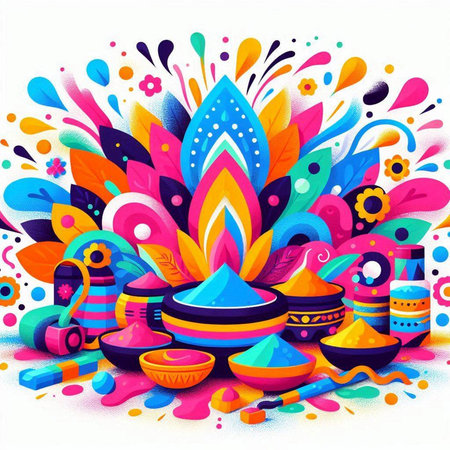 Indian festival Holi background. Colorful vector illustration of colorful holi.のイラスト素材