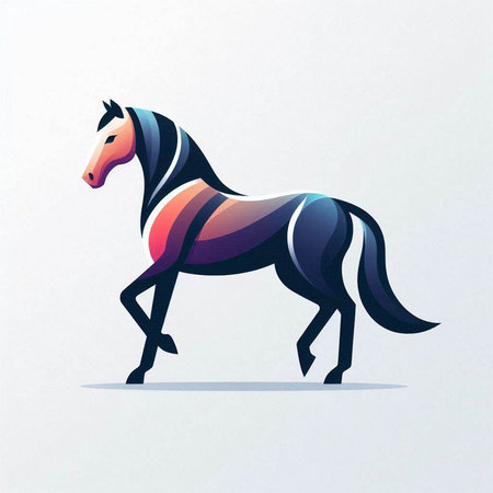 Horse logo. Vector illustration of a stylized horse on a white background.のイラスト素材