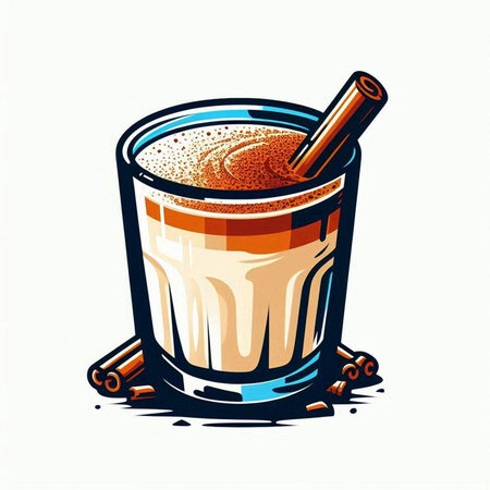 Coffee cup with cinnamon and anise. Vector illustration.のイラスト素材