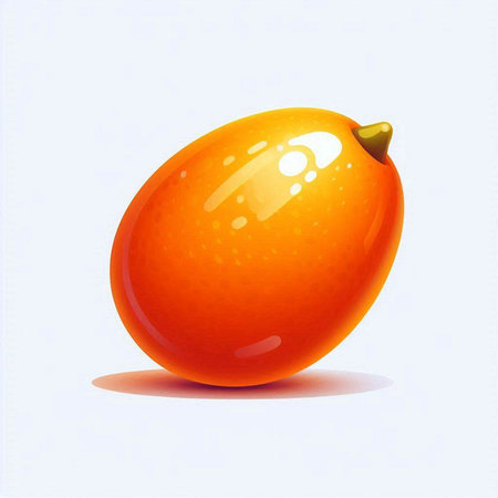 Illustration of a ripe kumquat on a white backgroundのイラスト素材